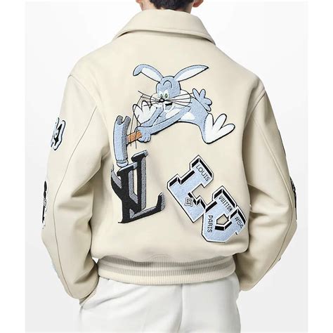 louis vuitton cream varsity jacket|louis vuitton bugs bunny jacket.